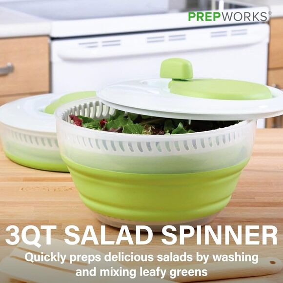 New Sealed - PrepWorks 3 Qt Collapsible Salad Spinner –BPA-Free Dishwasher Safe - Picture 1 of 8